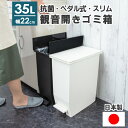 ゴミ箱 スリム ふた付き 分別 35リットル ペダル 両開き キャスター付き 35L 日本製 薄型 ダストボックス キッチン ごみ箱 観音開き レジ袋 足踏み ペット いたずら 防止 薄型 縦型 蓋付き 臭わない 生ごみ 中身 見えない 棚下 新生活 引越し ホワイト ブラック おしゃれ