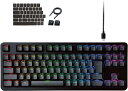 エレコム ゲーミングキーボード V-custom VK310C 有線 RGB テンキーレス メカニカル ネオクラッチキーキャップ 青軸 クリッキー USBポート搭載 TK-VK310CBK (107)(2)