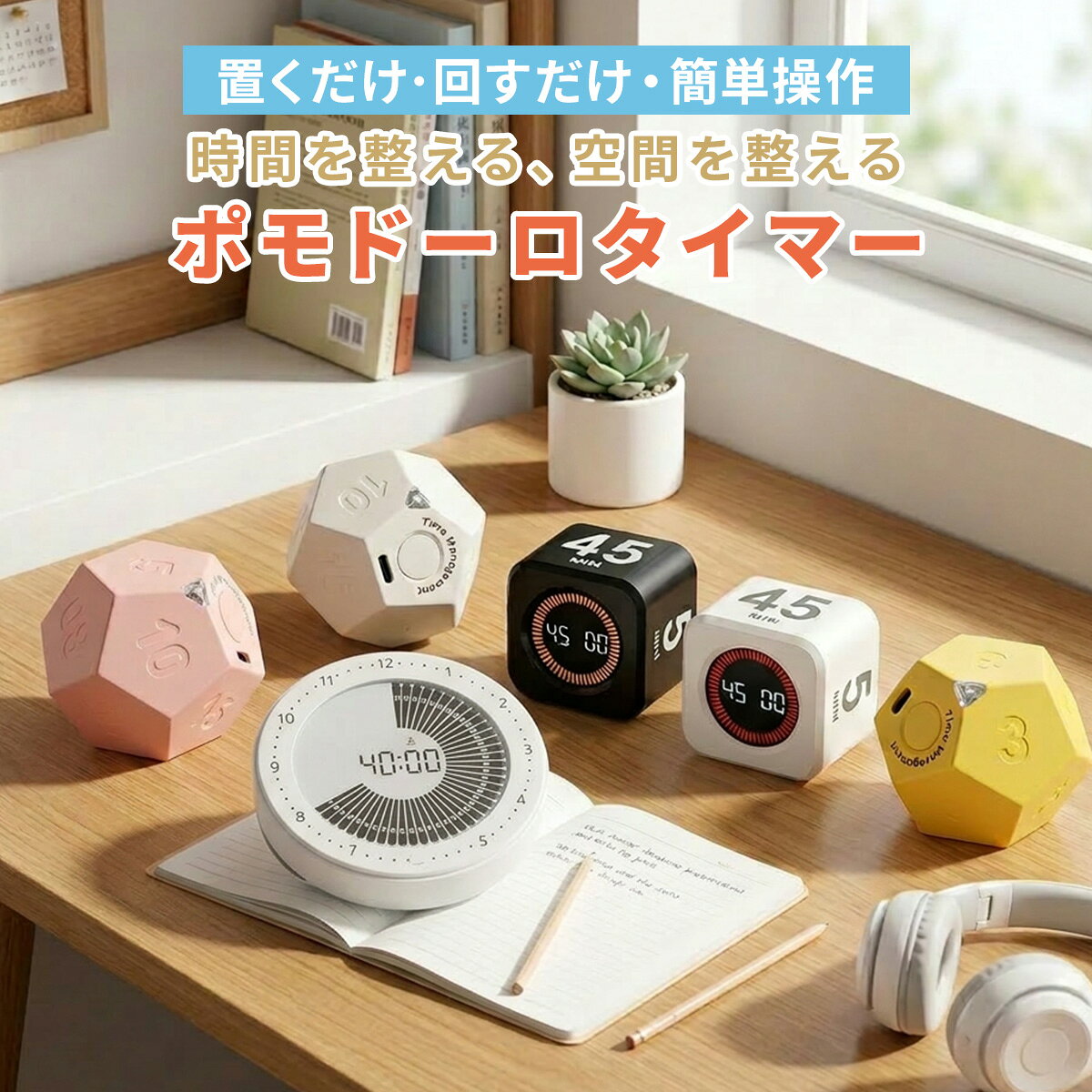 学習タイマー ポモドーロタイマー勉強タイマー 充電式 電池式 ミュート ラーニングタイマー 無音 振動 12面体 サイコロ ダイヤル式自習 仕事 トマトタイマー ポマドーロ 知育 試験 仕事 資格 集中 インテリア アラーム バイブ 集中 休憩 時間管理 コンパクト ポマドーロ