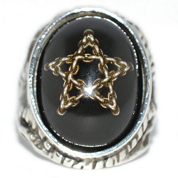 AbNXXg[^[@ALEX STREETER@ENDLESS CHAIN STAR BLACK ANGEL HEART RING