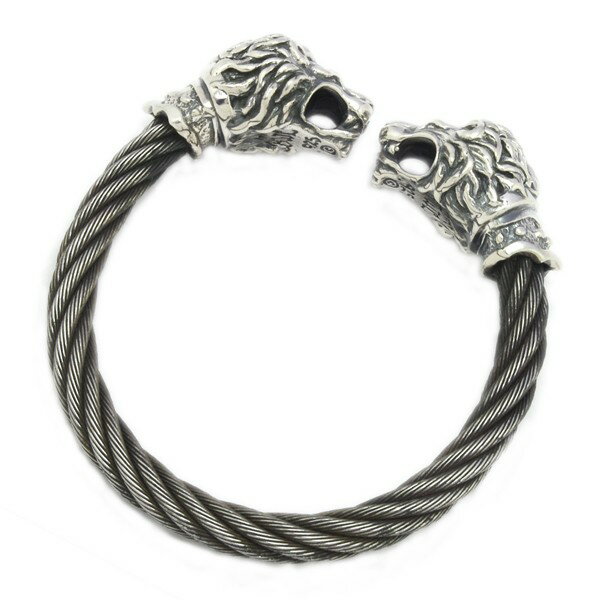 ビルウォールレザー　Bill Wall LeatherAnimal Head Cable BangleアニマルヘッドワイヤーバングルB567