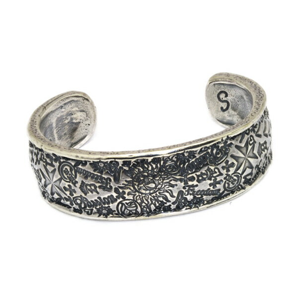 ビルウォールレザー ブレスレット メンズ ビルウォールレザー　Bill Wall Leather　Graffiti Wide Bangle (S)　グラフィティーワイドバングルS　B589-S