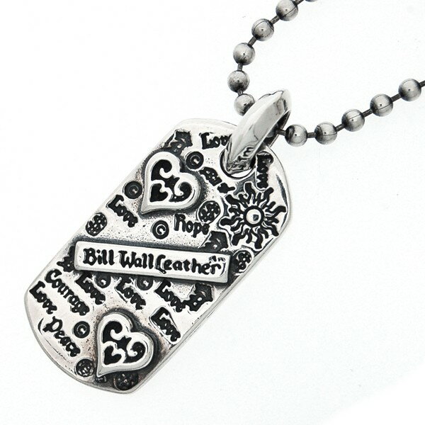 rEH[U[@Bill Wall LeatherGraffiti Dog Tag w/ 2 Hearts and Ball ChainOtBeBhbO^O w/2n[g{[`F[DT633@{[`F[61cmt