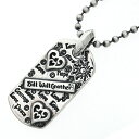 ビルウォールレザー ネックレス（メンズ） ビルウォールレザー　Bill Wall LeatherGraffiti Dog Tag w/ 2 Hearts and Ball Chainグラフィティドッグタグ w/2ハート＆ボールチェーンDT633　ボールチェーン約61cm付