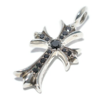 クロムハーツ　CHROME HEARTS　Tiny CH Cross PAVE BK Dia　タイニーCHクロスチャームファットパヴェブラックダイヤ