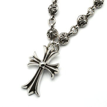 CHROME HEARTS(クロムハーツ)　CHクロス　クロスボールネックレス/　CH Cross w/Cross Ball 20inch クロムハ—ツ l chromehearts 正規品 送料無料 誕生日 プレゼント ギフト レディース メンズ アクセサリー シルバー 925 ネックレス ペア クロム 芸能人 愛用