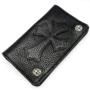 CHROME HEARTS(クロムハーツ)　1ZIP 1CROSS BK LEATHER WALLET 1ジップクロスヘビーレザーウォレット・クロスボールボタン l chromehearts 正規品 送料無料 誕生日 プレゼント ギフト レディース メンズ アクセサリー シルバー 925 財布 ペア クロム 芸能人 愛用