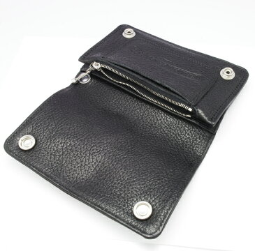 CHROME HEARTS(クロムハーツ)　1ZIP 1CROSS BK LEATHER WALLET 1ジップクロスヘビーレザーウォレット・クロスボールボタン l chromehearts 正規品 送料無料 誕生日 プレゼント ギフト レディース メンズ アクセサリー シルバー 925 財布 ペア クロム 芸能人 愛用