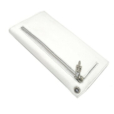 CHROME HEARTS(クロムハーツ)ウェーブ・フレアボタン・ホワイトウォレット Wave Wallet White Leather w/BS Fleur Buttons l chromehearts 正規品 送料無料 誕生日 プレゼント ギフト レディース メンズ アクセサリー シルバー 925 財布 ペア クロム 芸能人 愛用