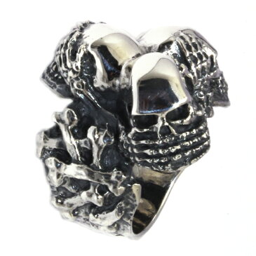 Crazy Pig Designs(クレイジーピッグ)　スリーワイズスカルリング　THREE WISE SKULLS RING　人気ブランド　指輪