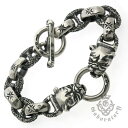 ガボラトリー ブレスレット メンズ ガボラトリー　Gaboratory　2bulldog heads w/h.w.o& chiseled anchor links bracelet　/ PG12