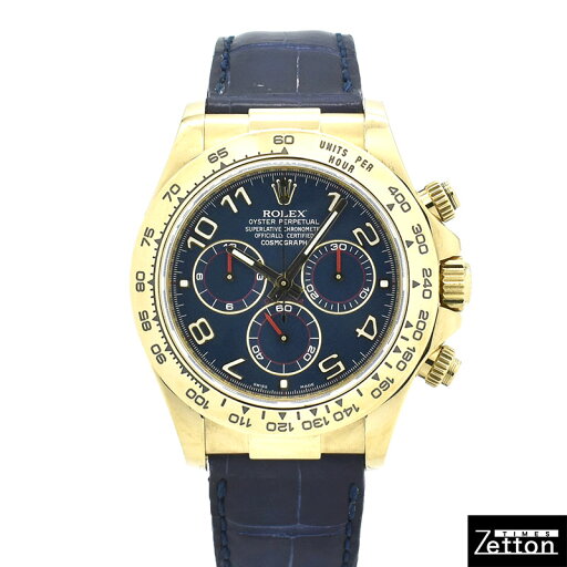 ロレックス ROLEX デイトナ Ref.116518 18KYG ブルー 自動巻 革ベルト G番 USED 中古 ロレックス ROLEX デイトナ Ref.116518 18KYG ブルー 自動巻 革ベルト G番 USED 中古