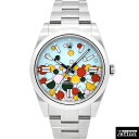 【未使用品】【国際保証書有り】ロレックス ROLEX オイスターパーペチュアル 41 124300 自動巻き ターコイズブルー/セレブレーションモチーフ ステン...