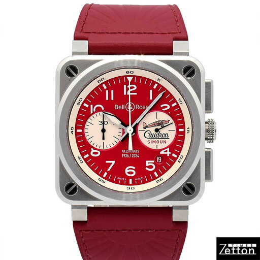 【未使用品】【国際保証書有り】ベル&ロス Bell&Ross BR-03 クロノ エル ルージュ BR0394-AR-ST/SCA 日本99本限定 自動巻き レッド 42mm メンズ 【未使用品】【国際保証書有り】ベル&ロス Bell&Ross BR-03 クロノ エル ルージュ BR0394-AR-ST/SCA 日本99本限定 自動巻き レッド 42mm メンズ