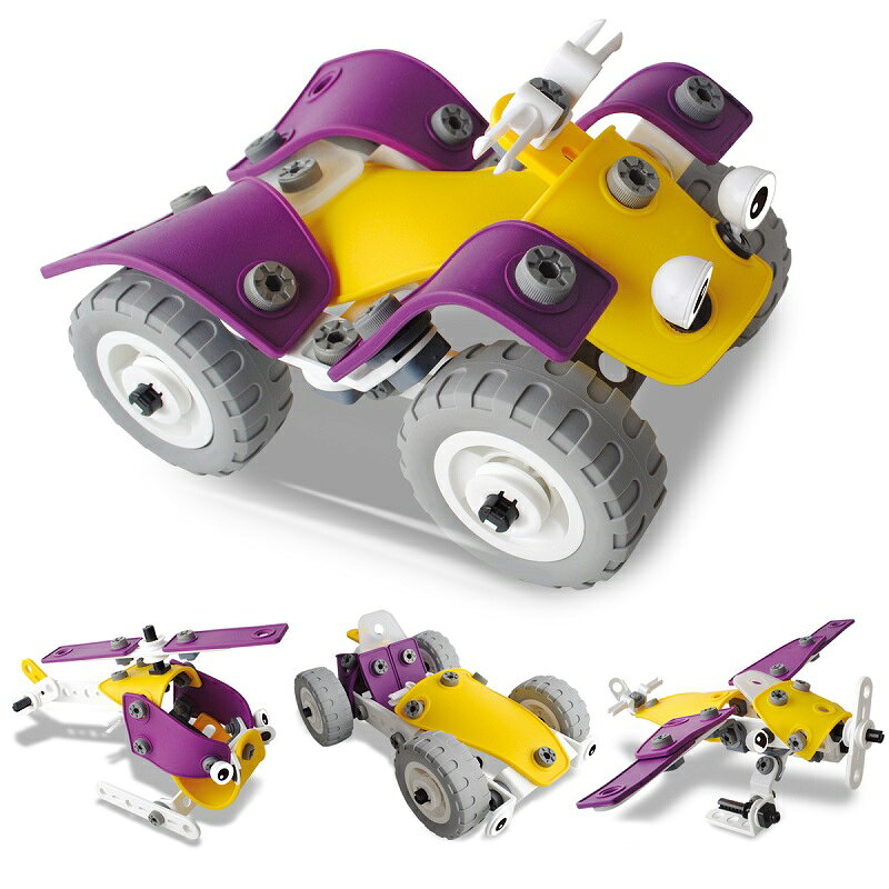 【全国送料無料】ブロックおもちゃ ねじ止めブロック 男の子のおもちゃ 知育玩具 レースカー　オフロード　ヘリコプター　戦闘機 4種類モデル立体パズル 組み立て式 DIY モデル 誕生日　プレゼント 贈り物 誕生日 入園祝い 出産祝い ギフト 知恵おもちゃ