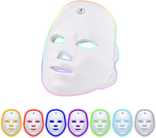 7色LED美容マスク USB充電式 LED光美容器 フェイス プレゼント 自宅用【海外通販】 7色LED美容マスク USB充電式 LED光美容器 フェイス プレゼント 自宅用【海外通販】