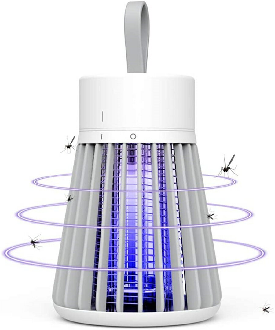 電撃殺虫器 捕虫器 蚊取り 電撃 電撃殺虫灯 LED誘虫灯 静音 1.2W 省エネ 電気殺虫機 コバエ取り機 蚊 殺虫灯 コバエ 室内 室外 屋内 キャンプ/登山/台所/寝室/居間/オフィス/飲食店などに適用 吊り下げ 煙もなく臭わない 1年保証付き【海外通販】