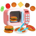 電子レンジおもちゃ 子供キッチンプレイセット ままごと ハンバーガー ホットドッグ パン 子供用 おもちゃ キッチン…
