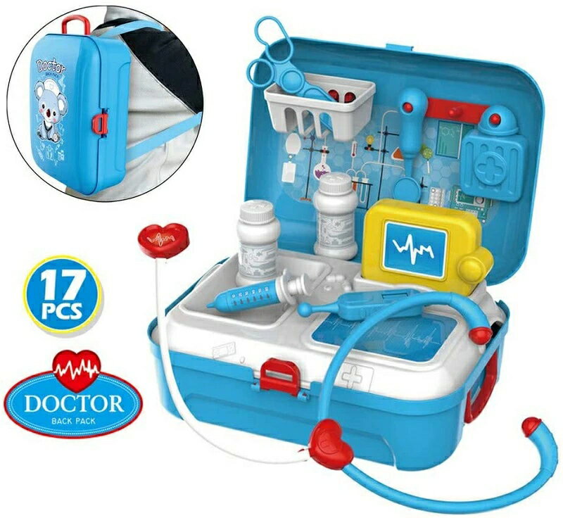 17点セット お医者さんごっこ おもちゃ お医者さんごっこ 知育玩具 医療キットおもちゃ 持ち運びが簡単 ごっこ遊び …