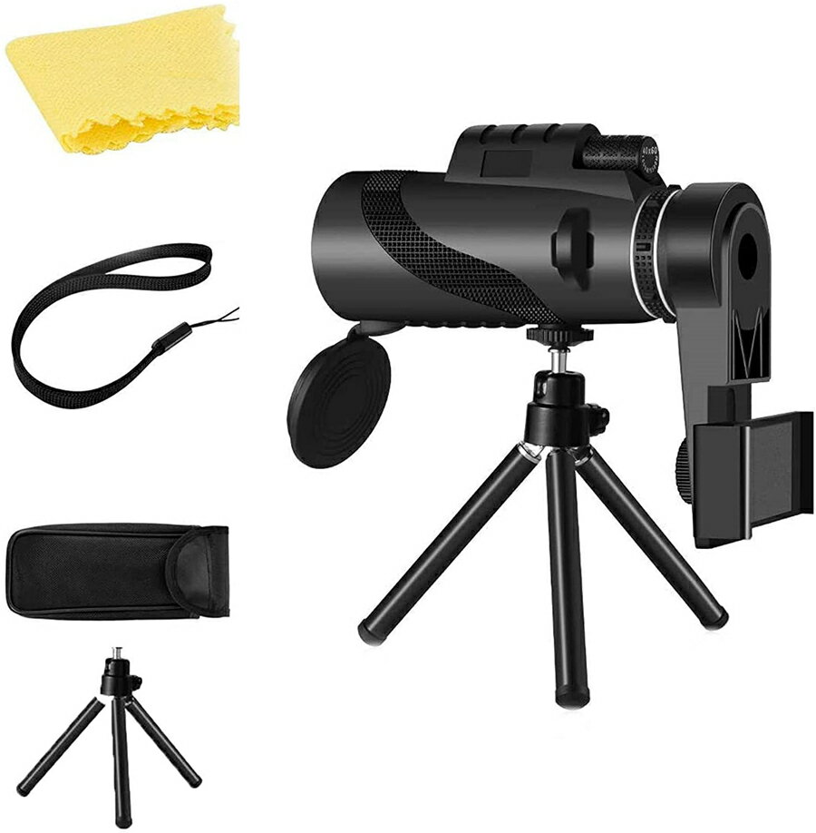 単眼鏡 望遠鏡 HD Monocular Telescope 運動会 登山 旅行 コンサート 撮影 観察 運動会昼夜兼用 高倍率 ズーム望遠レンズ スマートフォン対応 防水防塵と防霧望遠鏡 野球観戦 花火大会【海外通販】
