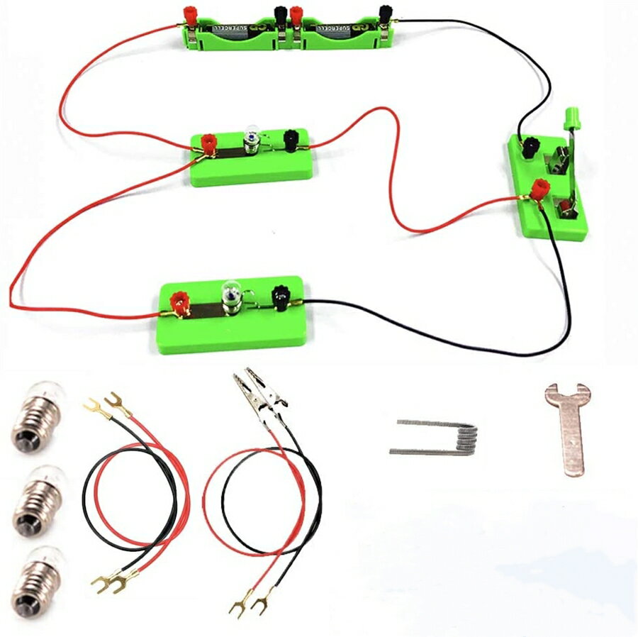 電気回路実験キット 知育学習 科学実験 小学生 中学生 理科 自由研究 豆電球 実験 セット サイエンス実験 直列 並列 回路実験キット プレゼント【海外通販】 1
