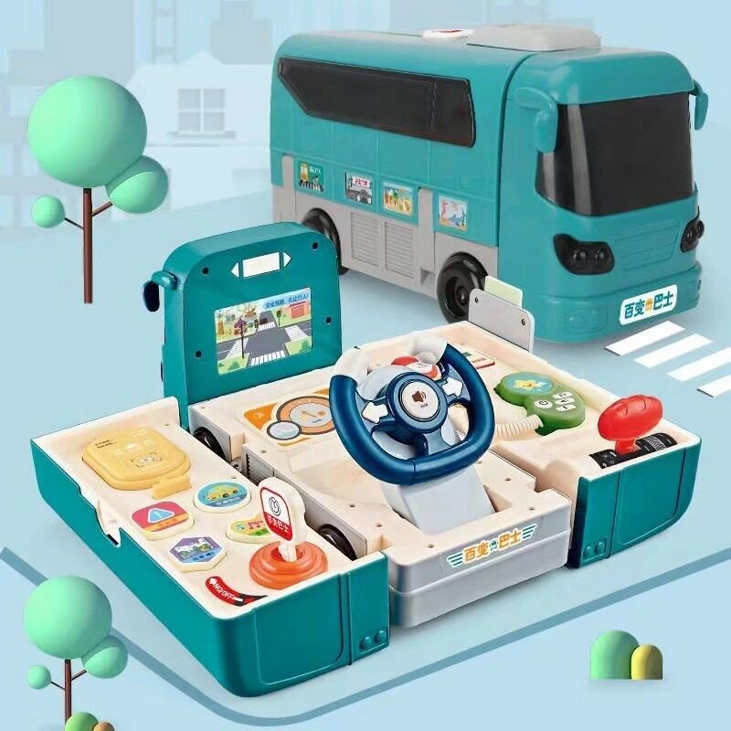 路線バス 変形おもちゃ 車おもちゃ 