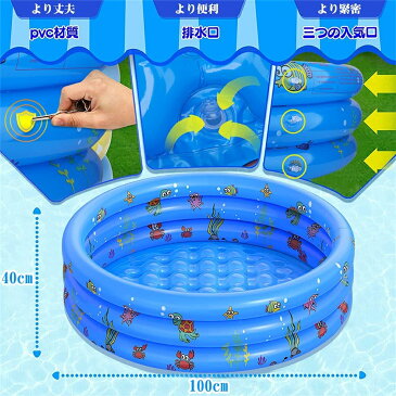 プール 子供用プール ベビープール 子供おもちゃ ビニールプール 水遊び 1-2人 レジャープール ジャンボプール 猛暑対策 厚く 漏れ防止 ボールプール クッション性 夏の日 夏対策 誕生日 クリスマス プレゼント 収納便利 折り畳み 持ち運び便利【楽天海外直送】