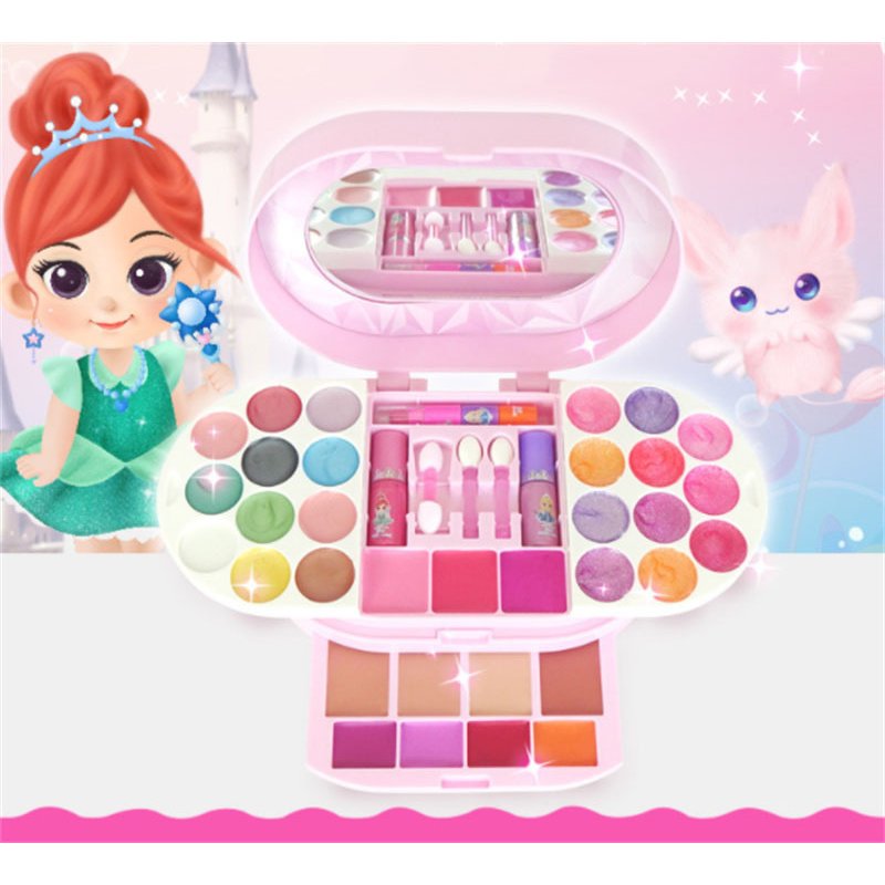 子供メイクアップセット キッズ用メイクアップボックス 38点セット 化粧品おもちゃ ごっこ遊び 姫系お化粧セット 無毒無害 水洗える 化粧箱付き 携帯便利 人気【海外通販】 kingstar-10003333 Kingstar サンプル画像2