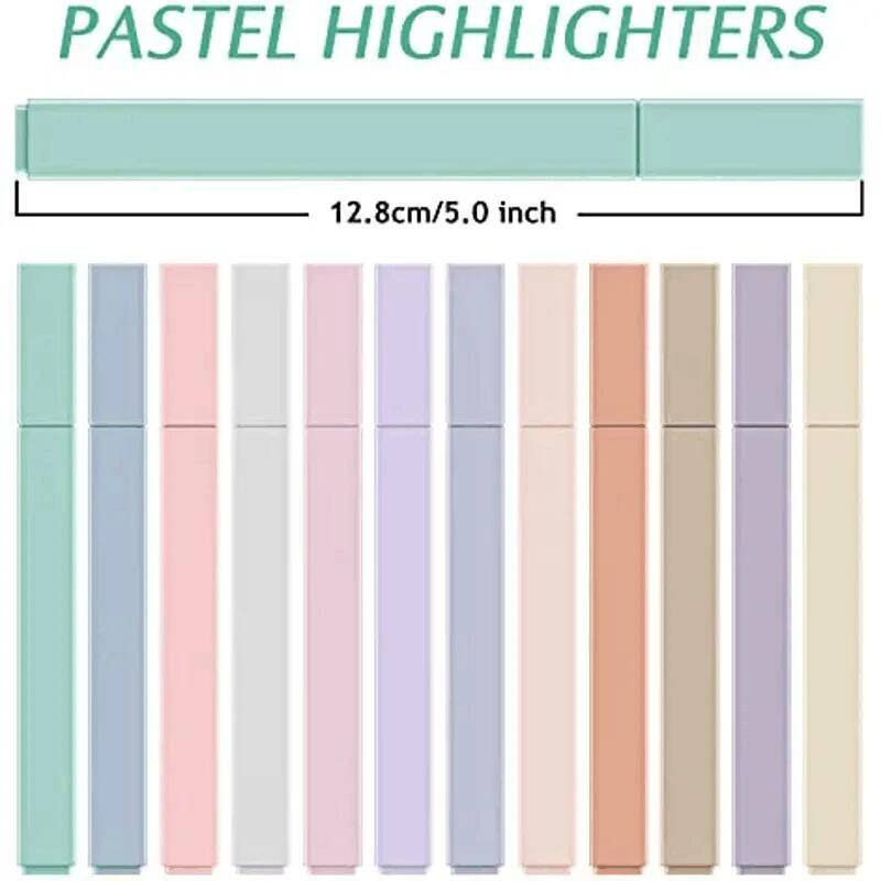 12pcs/セット パステル蛍光ペン アソートカラー、かわいい聖書蛍光ペン ソフトチップ付きにじまない12色蛍光ペンセット 美的マーカーペン カワイイ文房具 スクール用-事務用品【海外通販】 kingstar-10006929 Kingstar サンプル画像2