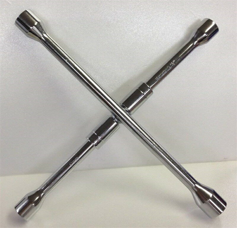 レンチ・スパナ 収納に便利な折りたたみ式クロスレンチ 14インチ 17・19・21・23(薄口)mm タイヤ交換、..