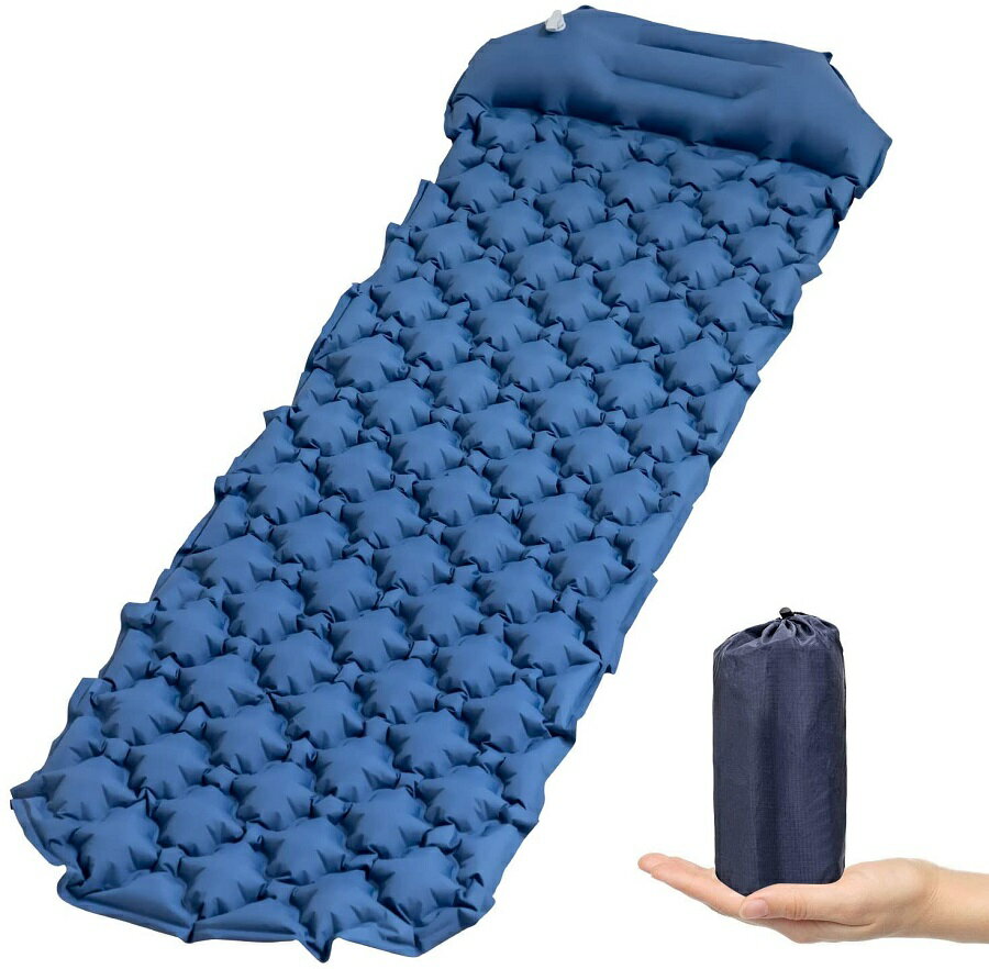 【全国送料無料】枕付きエアーマット キャンプマット アウトドアマット 6CM厚さ シングルサイズ 軽量 コンパクト 耐水加工 補修キット6枚付き レジャー キャンプ 山登り 花見 キャンプ用品 車中泊 防災 昼休み テント用 マット 収納袋付き 寝具 エアークッション通販格安セール情報 楽天 通販