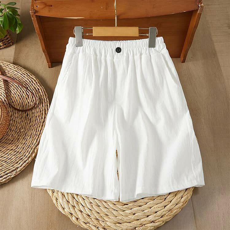 【楽天スーパーSALE】涼しい 短め ショートパンツ ハーフパンツ レディース 綿麻風 ワイドパンツ 薄い ウェストゴム 夏 短パン おしゃれ ボトムズ 細見え 無地 ショートパンツ ルームウェア kingstoreannex3-10003726 キングストアAnnex3楽天市場店 サンプル画像2