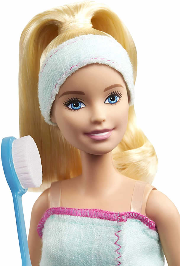 バービー スパドール＆アクセサリーセット [Barbie Spa Doll, Blonde, with Puppy and 9 ccessories /Mattel/GJG55 /人形 かばん アクセサリー ペット]
