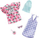 【本日ポイント2倍】バービー ファッションパック 2着セット (イチゴのワンピース&チェック柄)/洋服 アクセサリー かばん (Barbie Clothes: A Strawberry-Print Dress, A Checked Dress and Top/ MATTEL/GHX61)
