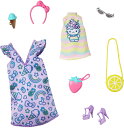 【ポイント2倍】バービー アクセサリーファッションパック ハローキティ シャツ&ワンピース ラベンダー Barbie Storytelling Fashion Pack of Doll Clothes Inspired by Hello Kitty & Friends MATTEL GJG42 バービー人形用 洋服 着せ替え 服 かばん 靴 アクセサリ