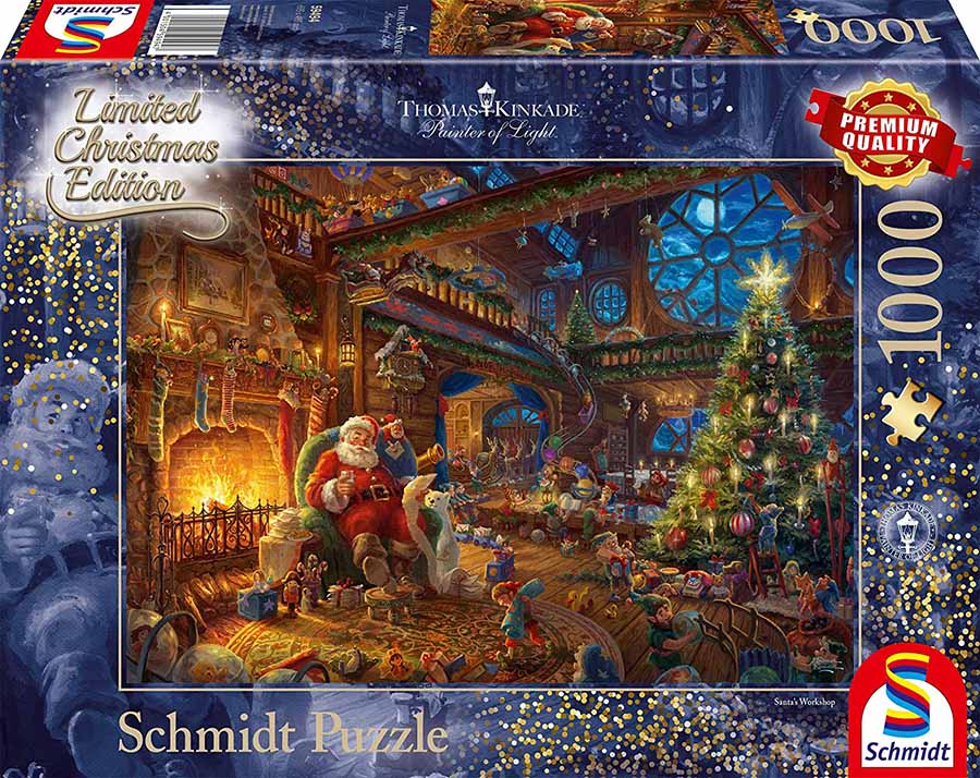 ジグソーパズル 1000ピース 「サンタクロースのクリスマス」 トーマス・キンケード (Der Weihnachtsmann und Seine Wichtel, 1.000 Teile Puzzle Thomas Kinkade Schmidt Spiele Puzzle 59494)