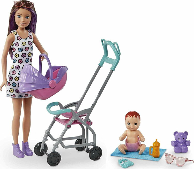 y{|Cg2{zo[r[ uXLbp[̃xr[Vb^[vh[(2)&xr[J[Zbg2 (Barbie Skipper Babysitters Inc Playset with Doll, Stroller, Baby Doll /GXT34/MATTEL/o[r[l`,nEX Ƌ)