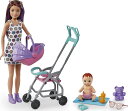 【本日ポイント2倍】バービー 「スキッパーのベビーシッター」ドール(2体)&ベビーカーセット2 (Barbie Skipper Babysitters Inc Playset with Doll, Stroller, Baby Doll /GXT34/MATTEL社/バービー人形,ハウス 家具)