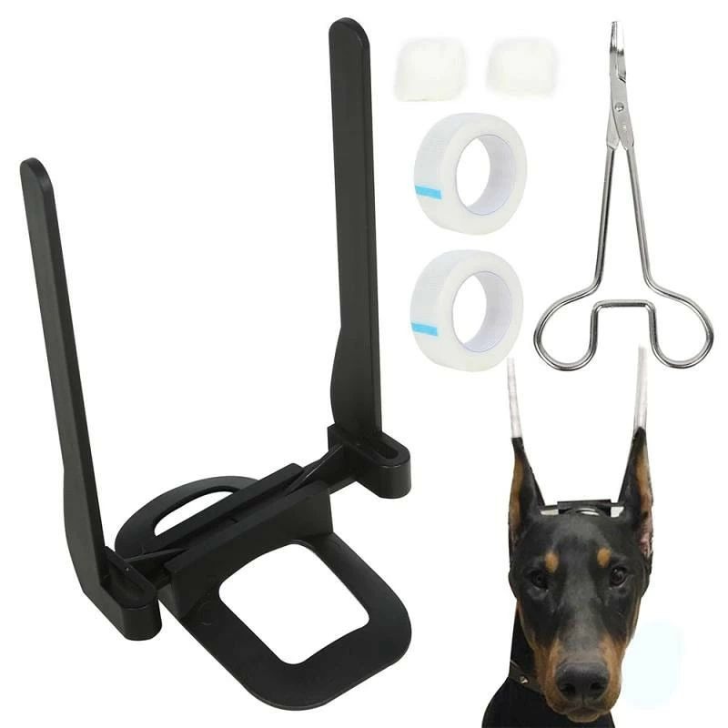 犬用品 ドーベルマン用 立ち耳矯正 サポート 固定補助 耳立て器具 耳固定テープ フレーム セット しつけ用 耳ケア用品 プラスチック製