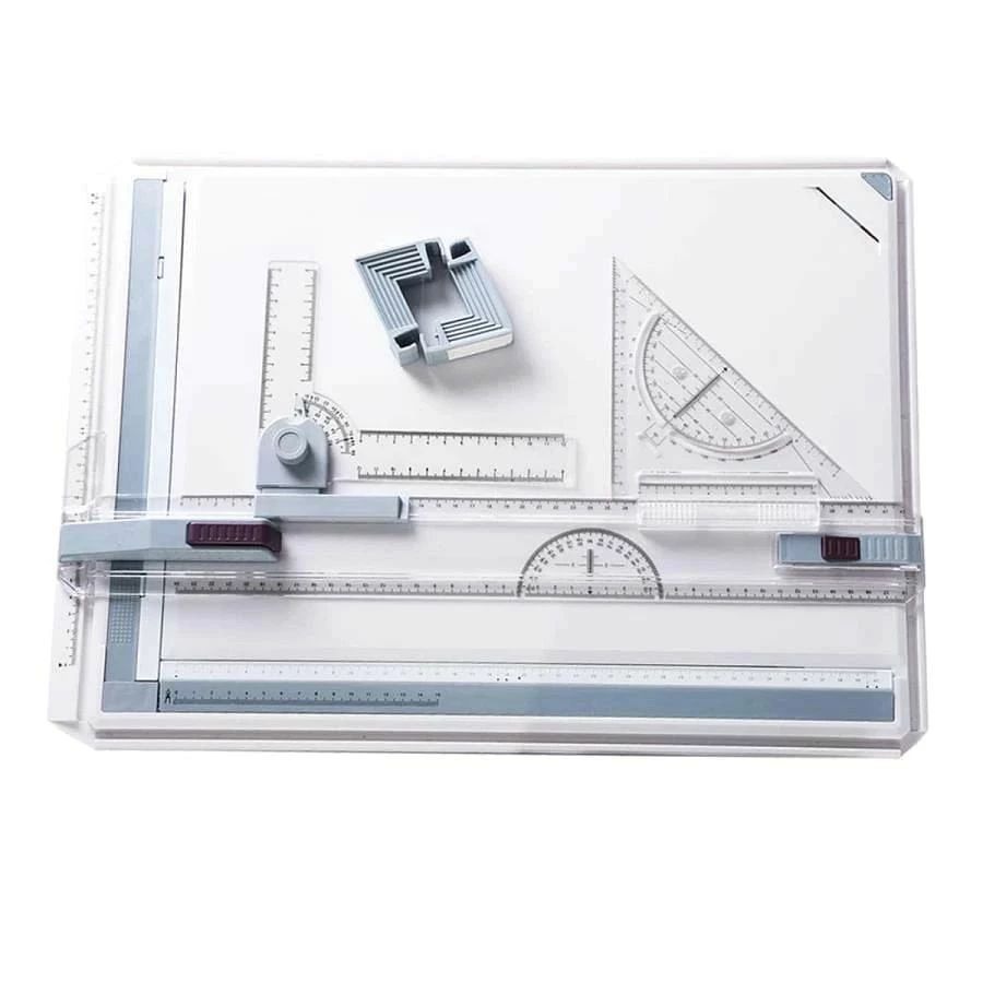 サイズ：A3（51 * 37CM）付属品：T-squareセット、製図板、スケールバー、アジャスター平行定規の描画を装備，スムーズな動きのための2トラックデザイン。製図板には小さなスタンドが付いており、製図時に製図板を支えることができ、製図に便利です。壊れにくい硬質プラスチック製、絶妙な技量、強くて丈夫。