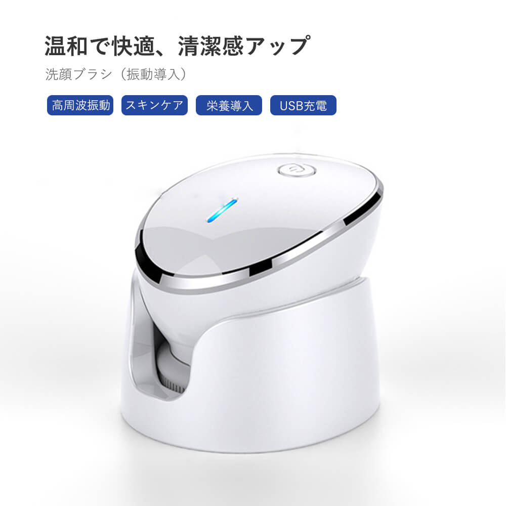 電動洗顔ブラシ 音波振動 温熱 防水 USB充電 ボディブラシ 毛穴ケア 美顔器