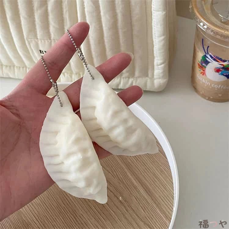 餃子型スクイーズキーホルダー3点セット シリコン ぷにぷに 高弾力 手遊び 子供 大人用 kingwa-10006201 kingwa サンプル画像2