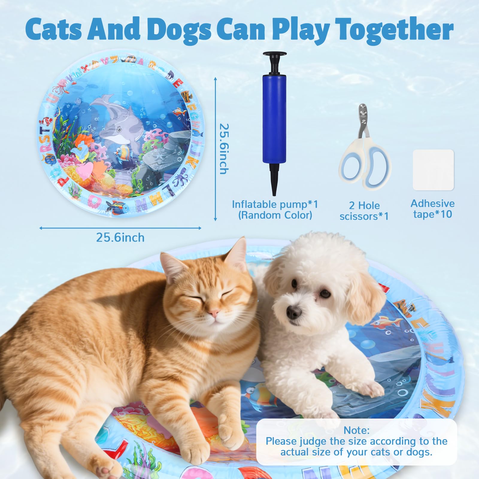 猫 ウォーターマット ひんやり センサーマット ペット用 猫用 犬用 水遊び 室内 インタラクティブ 玩具 暑さ対策 涼感 冷却マット 猫のおもちゃ ドルフィン 魚 知育玩具 運動不足解消 ストレス発散 清涼 ぷにぷに 夏用 爪切り付き 2 kingwa-10015056 kingwa サンプル画像3