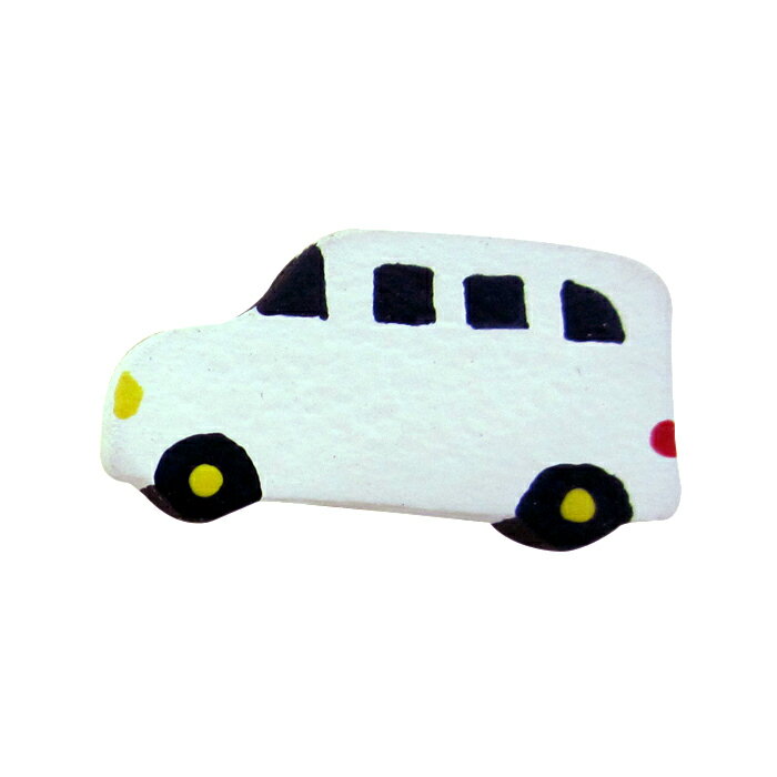 木製 ドアプレート用アクセサリー【ワンボックスカー白】パーツ 手作り オーナメント 飾りつけ 装飾 手描き