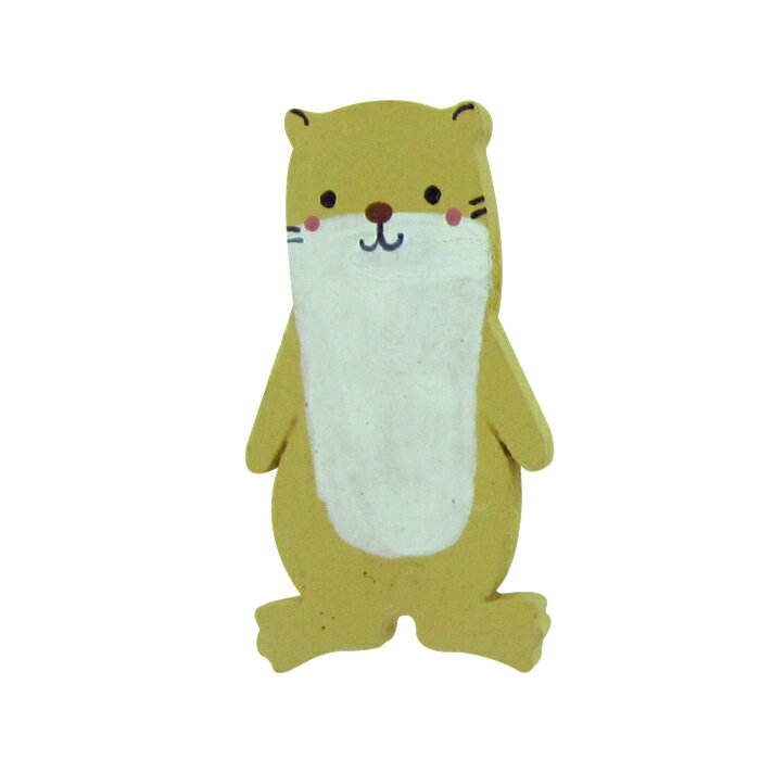 木製 ドアプレート用アクセサリー【カワウソ】パーツ 手作り オーナメント 飾りつけ 装飾 手描き