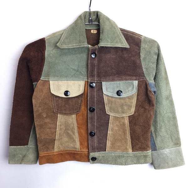 楽天スーパーSALE50％OFF【中古】　レザージャケット 　vintage　スエード　クレイジーカラー　クレイ..