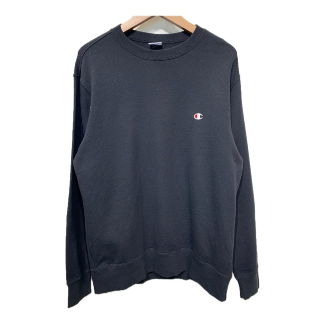【中古】　Champion　トレーナー　長袖　スウェット　クルーネック　裏毛　ワンポイント　ブランドロゴ　刺しゅう　オーバーサイズ　アメカジ　古着