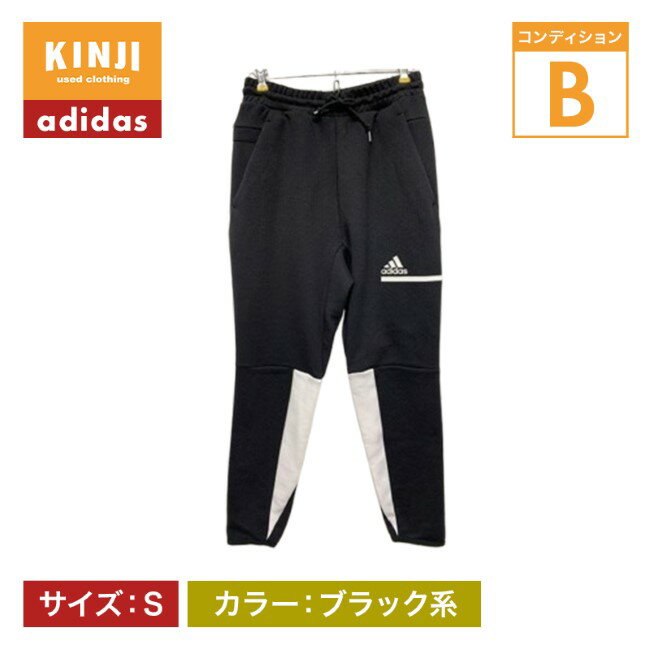 【中古】　adidas　トラックパンツ　ジャージパンツ　ボトムス　シンプル　プリント　トレフォイルロゴ　ウエストゴム　スポーツ　古着