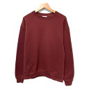 【中古】 Champion スウェット 長袖 トレーナー クルーネック 裏起毛 ワンポイント ブランドロゴ 刺しゅう アメカジ 古着