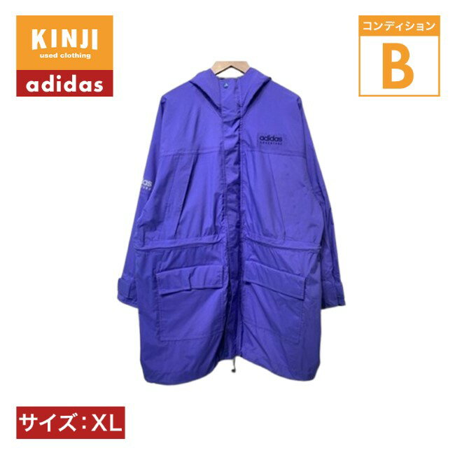 【中古】 adidas ナイロンジャンパー 90s vintage 90年代 マウンテンジャケット アノラックパーカー ラグラン ナイロン ブランドロゴ オーバーサイズ AAD-6001 デサント社 スポーツ 古着